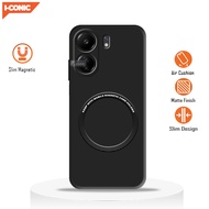 Xiaomi Soft Case poco C65 Case Ultra Slim Premium Black Matte Magnetic Ring Casing