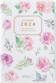 Midori Pocket Diary, 2024, Mini, Monthly, Country Time Floral Pattern, 22236006 (Begins October 2023)