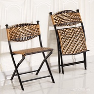 Backrest Chair Woven Children Household Courtyard Chair Iron Art Folding Leisure Single Wholesale Ba
