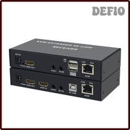DEFIO 4K HDTV 120M เครื่องขยาย KVM HDMI-Compatible USB-A เมาส์และคีย์บอร์ด3.5Mm AUX อลูมิเนียมอัลลอย