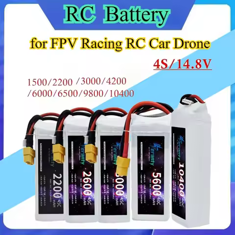 4S 14.8V 1500-10400mAh 6S 22.2V 5200mAh 60C Softcase Lipo Battery EC5 XT60 for FPV Racing RC Car Dro