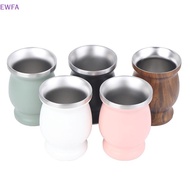 [EWFA-t] Yerba Mate Cup 304 Stainless Steel 8oz Argentine Yerba Mate Gourd With illas NEW