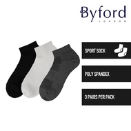 Byford (3 Pcs) Stokin | Byford Micro Poly Spandex Sports Terry Ankle Socks - BSF1040T