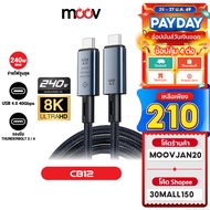 [210 Baht [Value Code] Moov CB12 Type C USB4 Charging cable Fast PD 240W Thunderbolt 4 40Gbps HD 8K@