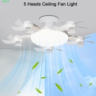 HELIX 5 Heads Ceiling Fan Light, 2 in 1 3 Lighting Modes Hanging Fan with LED Light, Wind Speed Adju