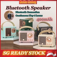 [SG SELLER]🌝Outdoor Bluetooth Speaker Radio Music Player Soundbar Boombox Sound TF Mini Vintage Audio Vintage Sound