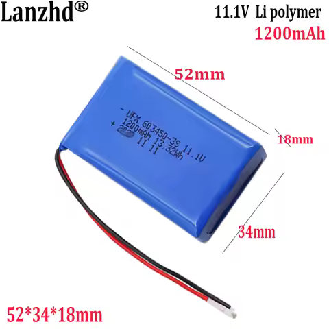 11.1V Polymer Lithium battery 603450 3S 1200mAh For scanner hand warmer heater battery