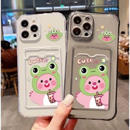 Soft Case Frog Loopy Pattern with ATM Card Slot for Realme Note 60 60x 50 Narzo N63 N61 10 N53 50A 5