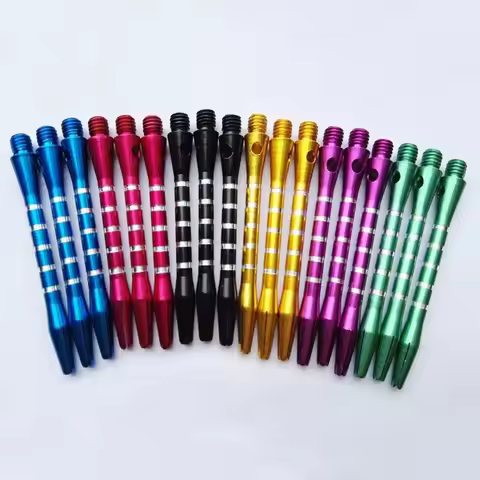 6pcs/Set Medium Size Aluminum Darts Shafts Mixed Color 4.5mm Diameter Darts Stems Thread Design Harr