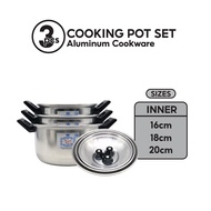 Hodeso Cookware Kaserola Set Aluminum Cooking Pot Set of (3PCS 7PCS & 12PCS) Kitchenware Cookware Ka