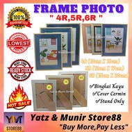 Frame Gambar Modern design 4R, 5R, 6R/Photo frame gambar bingkai kayu depan kaca/Frame Cantik Murah 