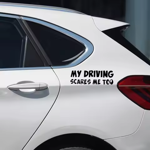 Car Stickers Vinyl Decal My Driving Scares Me Too Motorcycle Decorative Accessories Creative 21.5cm*
