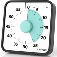 LIORQUE 60 Minute Visual Timer for Kids and Adults, Non-Ticking 7.5 Inch Large Visual Countdown Time