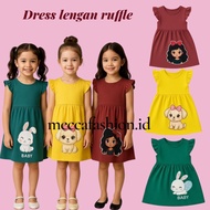 Girls' Dress - Ruffle Dress Size L (34cm = 4-5 years)