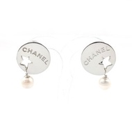 【日本直送 珍藏美品】香奈兒 CHANEL 耳環 圓形飾牌 標誌 星星 925銀/仿珍珠 古董 稀有