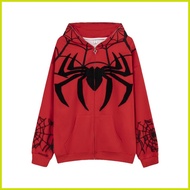 ➹ ◎ ⊙ ✺ 【Hot】Spiderman Street style printing Couple Zipper hoodie jacket spider loose Sweatshirts