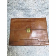 Hickok Brown Leather Clutch Bag