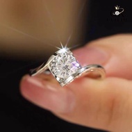 [CYTUPR] Simple Unique Ring Moissanite Diamond Ring 1ct White Gold Diamond Ring Proposal Wedding Rin