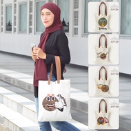 Canvas Tote Bag, Bandung Souvenir Bag, Bandung Emoji