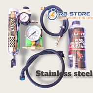 Car Motorcycle Injection Service Tool Package And FuelPump Tester Fuel Pressure Gauge Injector Clean