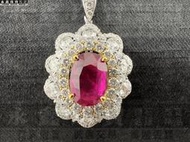 GRS 天然莫三比克無燒紅寶石鑽鍊2.07ct 配鑽1.42ct 18K n1307-22