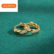 916 original Gold hoop set with diamond earrings for women gift