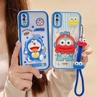 Luxury Cute Cartoon Doraemon Frog Loopy with Hand Strap Vivo Y93 Y93s Y91 Y91c Y90 Y1s Phone Case fo
