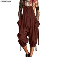 INCERUN Men's Pure Color Legged Mid Pants Long Pants