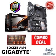 GIGABYTE B450M AORUS ELITE (rev. 1.x) ATX AMD AM4 Motherboard + AMD RYZEN CPU COMBO