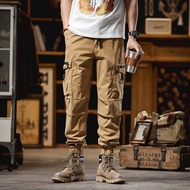 Fashion men's cargo pants pure cotton man casual leisure Fitted simple solid outdoor sports worker p