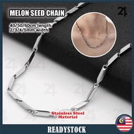 Melon Seed CHAIN NECKLACE Stainless Steel cool Men Woman hiphop Fashion rock rantai leher 抖音潮流网红不锈钢竹节项链