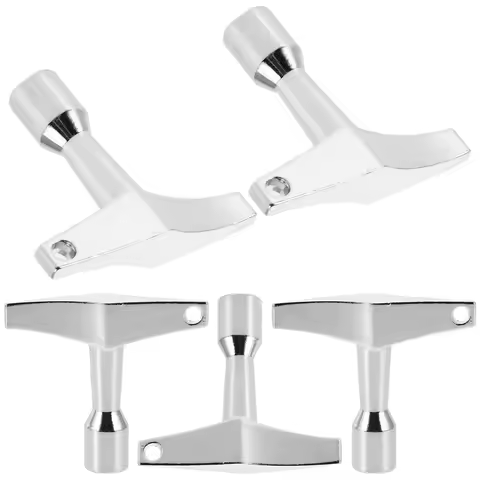 5Pcs Drum Key Silver Square Lug Drum Accessory Set for Tuning Acoustic Bass Snare Drums Music Percus