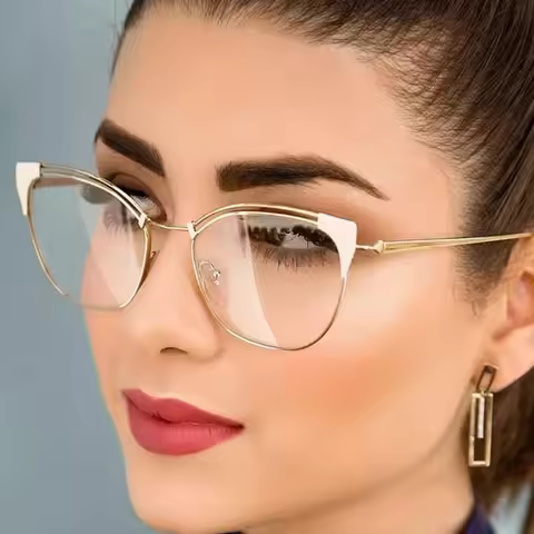 Cat Eye Spectacle Frame Women Eyeglasses Computer Prescription Optical Female Eyewear Clear Lens Gla