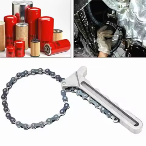 Universal Oil Chain Wrench Fuel Filter Remover Tool Oil Filter Wrench Chain Wrench Car Engine Torqu