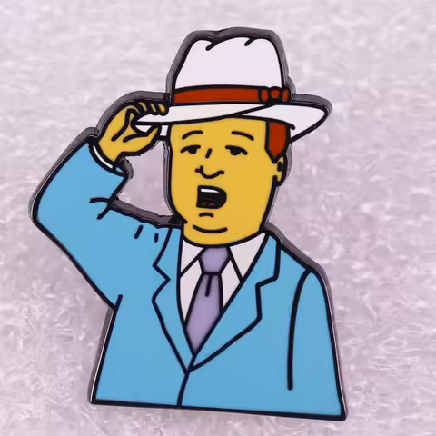 King of the Hill Enamel Pin Southern Gentleman Lapel Pin Bobby Hill Brooch Hank Hill Badge Gift for 
