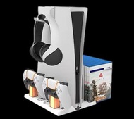 PS5 冷卻站包括雙快速控制器充電底座和用於光盤和數碼版的冷卻風扇  qpokckp PS5 Cooling Station included Dual Fast Controller Chargin