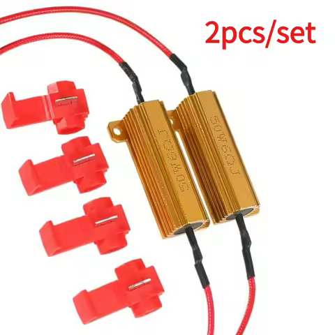2PCS 6Ohm 50W Load Resistor 25W 8 Ohm Anti-Flashing Decoder for Daytime Running LED Bulb Reverse Lig