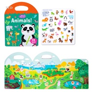 Bag Style Book Sticker Puzzle Children's Sticker Book Reusable Sticker Waterproof Sticker