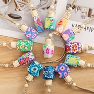 [SG] Car Home Perfume Essential Bottle/ Hanging Fragrance Ethic Print Empty Bottle/ Refillable Perfu