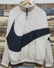 Nike Big Swoosh Track Jacket White Black Original ( Size M-L )
