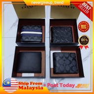 Coach men leather short wallet-74991-74993-74929-26072/dompet lelaki/男士短钱包