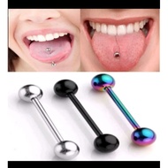 Tongue piercing barbell earrings