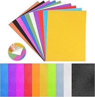 30 Sheets Glitter Cardstock, 10 Colors Self-Adhesive Glitter Paper, Premium Cardstock for Cricut, Gl