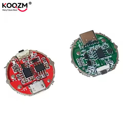 26mm 3.7V Stepless Dimming Driver Circuit Board For XHP50 ForT6 L2 XPL Type C USB Rechargeable Flash