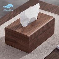 [shihanga83.my] Luxury Wooden Tissue Box-Black Walnut Finish, Multipurpose Carving Decor for Living 