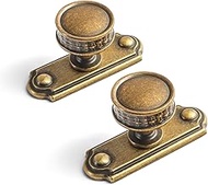 Goo-Ki Cabinet Drawer Knobs with Backplate/Base Plate Zinc Alloy Hardware - 6 Pack Antique Brass Sin