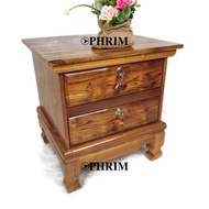 🚛SLK🚛ตู้เก็บเอกสาร ตู้เก็บของขาสิงห์ ไม้สัก แบบ 2 ชั้น สีเคลือบเนื้อไม้ wooden file cabinet