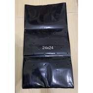 Black UV Polybag Fertigasi Polibag Nursery Plantation Bag Tahan kuat lama 24 inci x 24  inci inch
