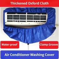 Air Conditioner Cover Washing Thick Universal Cover Reusable Aircon Cleaning Washing Cover Wall Mounted Air Conditioning Cleaning Protective Dust Cover 1-2P + Pad Cloth