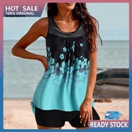 <lementree> Tankini Set with Padded Breasts Women Two Piece Swimsuit Set 2pcs Women Summer Tankini S
